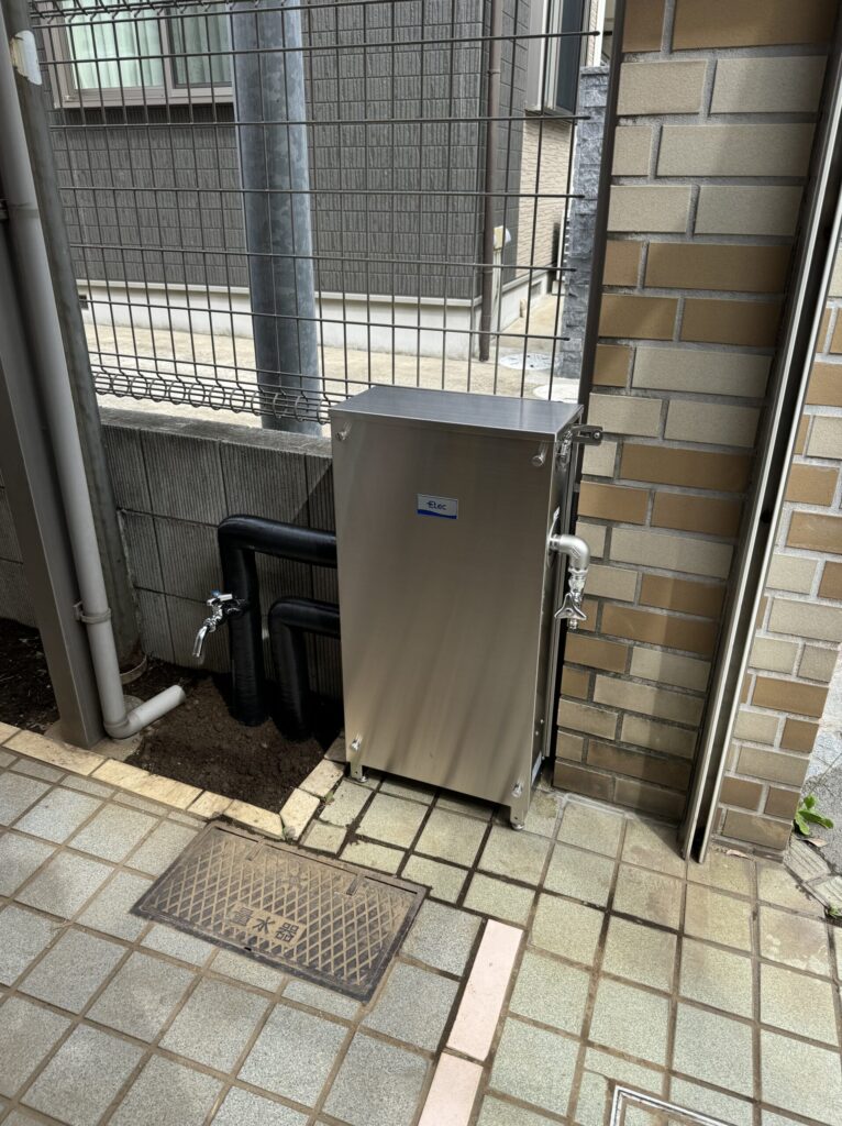 完成図です。家中まるごと浄水器®は駐車場に設置する事も多いので、駐車の際はお気を付けください。