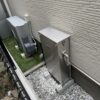 設置完了。エアコンの室外機ともデザインが似ていて、違和感がないですね。